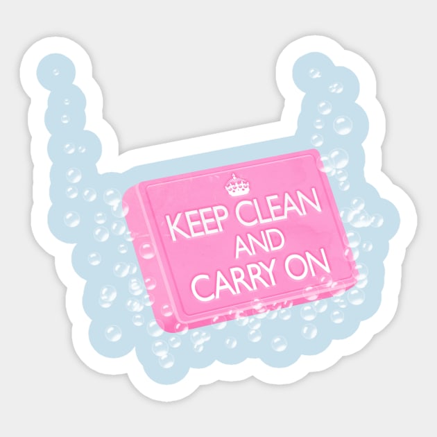 Keep Clean and Carry On Sticker by AlisterCat